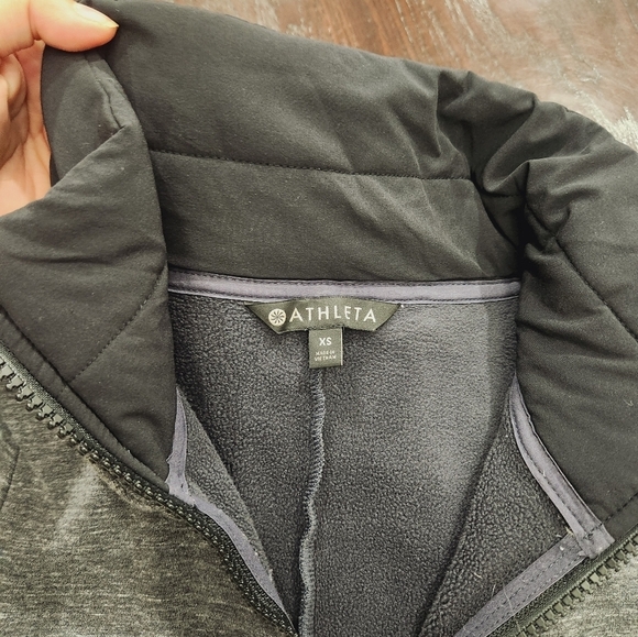 ATHLETA Victory Long Primaloft Hooded Jacket Coat Women’s XS Gray Full Zip - Picture 6 of 12